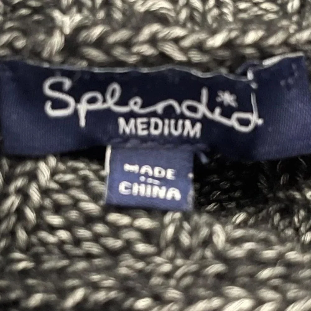 Splendid Cable Knit Colorblock Mock Neck Sweater - Picture 5 of 7